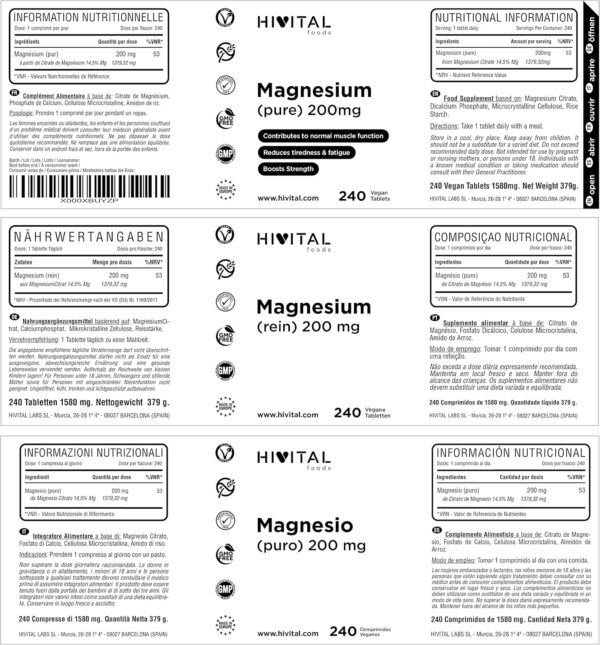 ⁦HIVITAL /  Magnesium 200 mg⁩ - الصورة ⁦2⁩